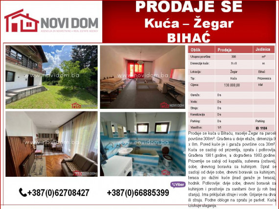 PRODAJE SE - Kuća - Žegar - BIHAĆ