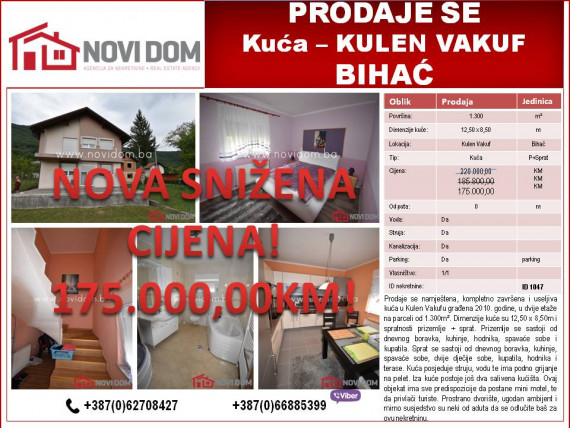 PRODAJE SE - Kuća - Kulen Vakuf - BIHAĆ