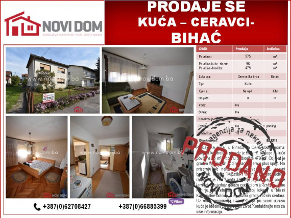 PRODANO - Kuća - Ceravci - BIHAĆ