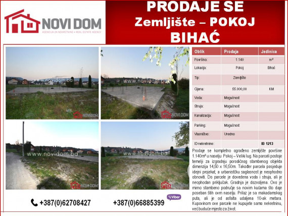 PRODAJE SE - Zemljište sa coknom - Pokoj - BIHAĆ