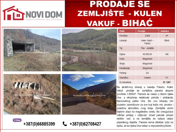 PRODAJE SE - Zemljište - KULEN VAKUF - BIHAĆ