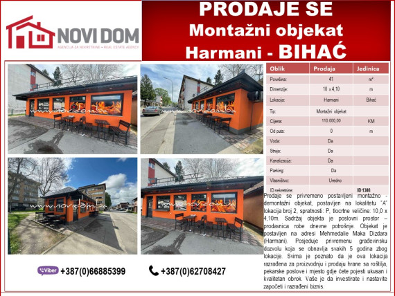 PRODAJE SE - Montažni objekat - Harmani - BIHAĆ