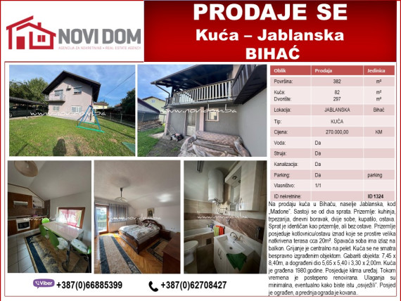 PRODAJE SE - Kuća - JABLANSKA - BIHAĆ