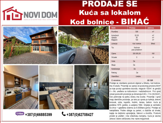 PRODAJE SE - Kuća sa poslovnim prostorom - Kod bolnice - BIHAĆ