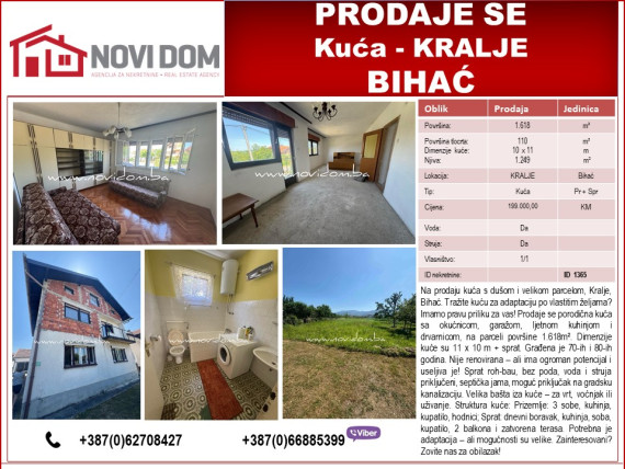 PRODAJE SE - Kuća - KRALJE - BIHAĆ 