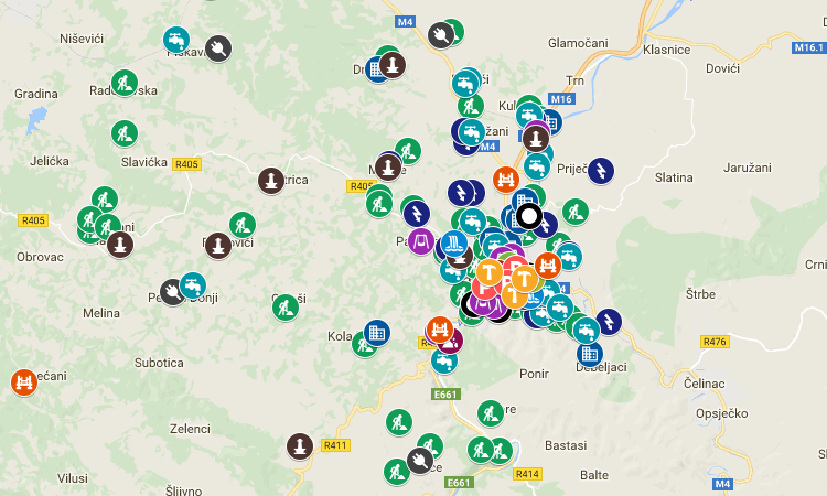 Banja Luka - mapa urađenih projekata